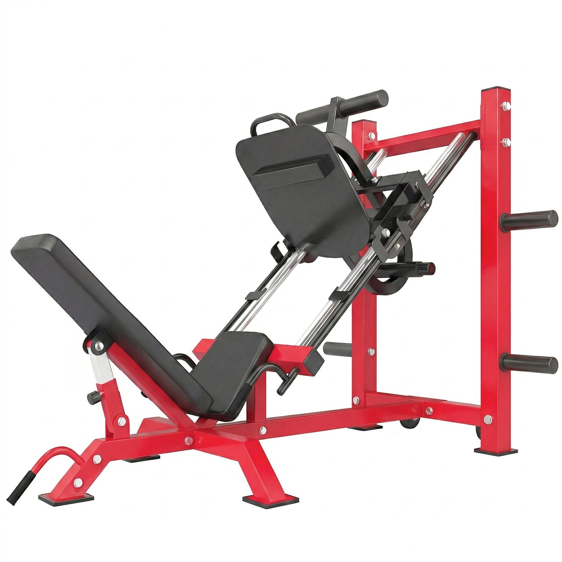 SPORTNOW Leg Press Machine with Wheels and Calf Block, Adjustable Squat Machine for Home Gym, 455KG Capacity -