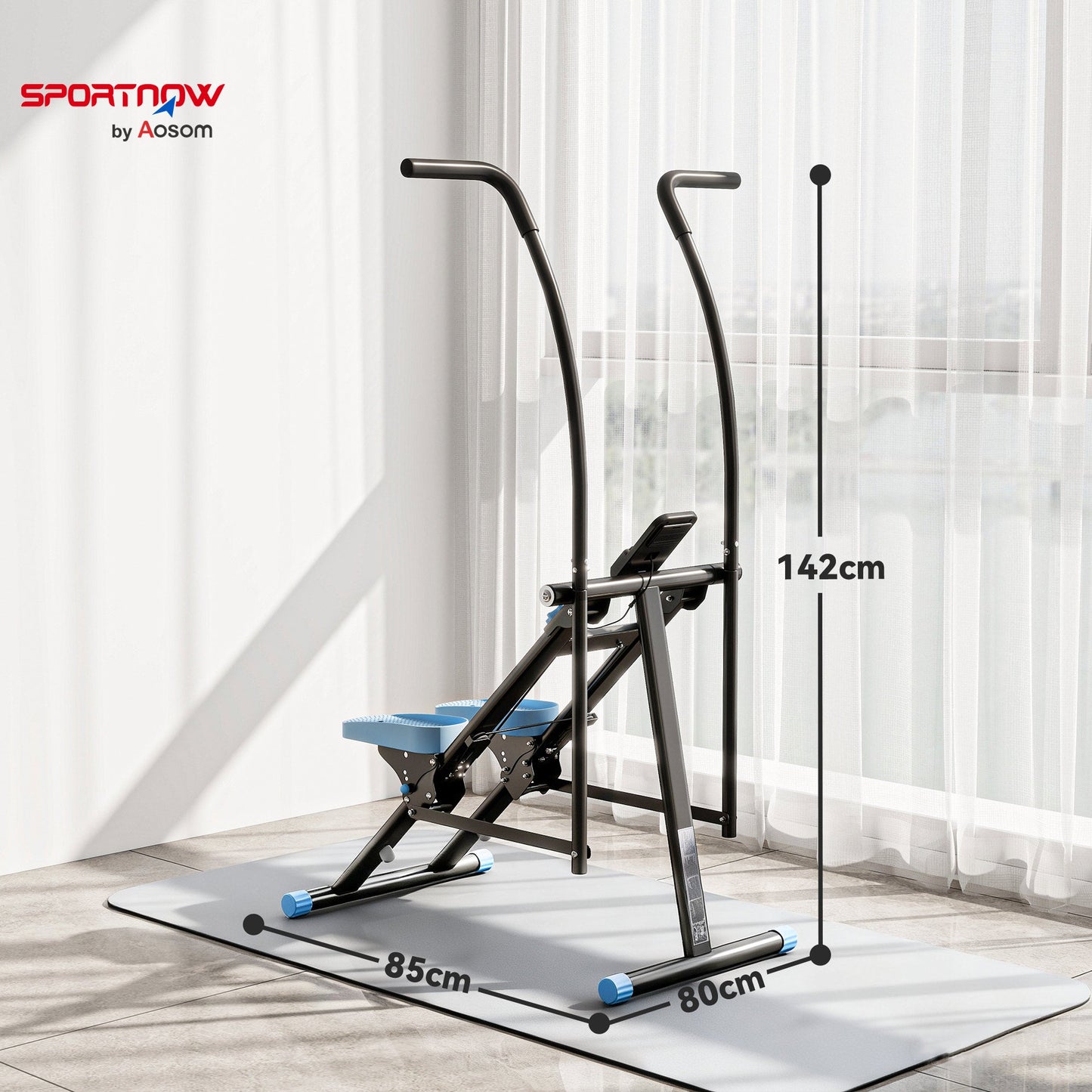 SPORTNOW Stair Stepper for Home Gym Exercise, Vertical Climber Machine with LCD Monitor & Adjustable Pedals for Workout -