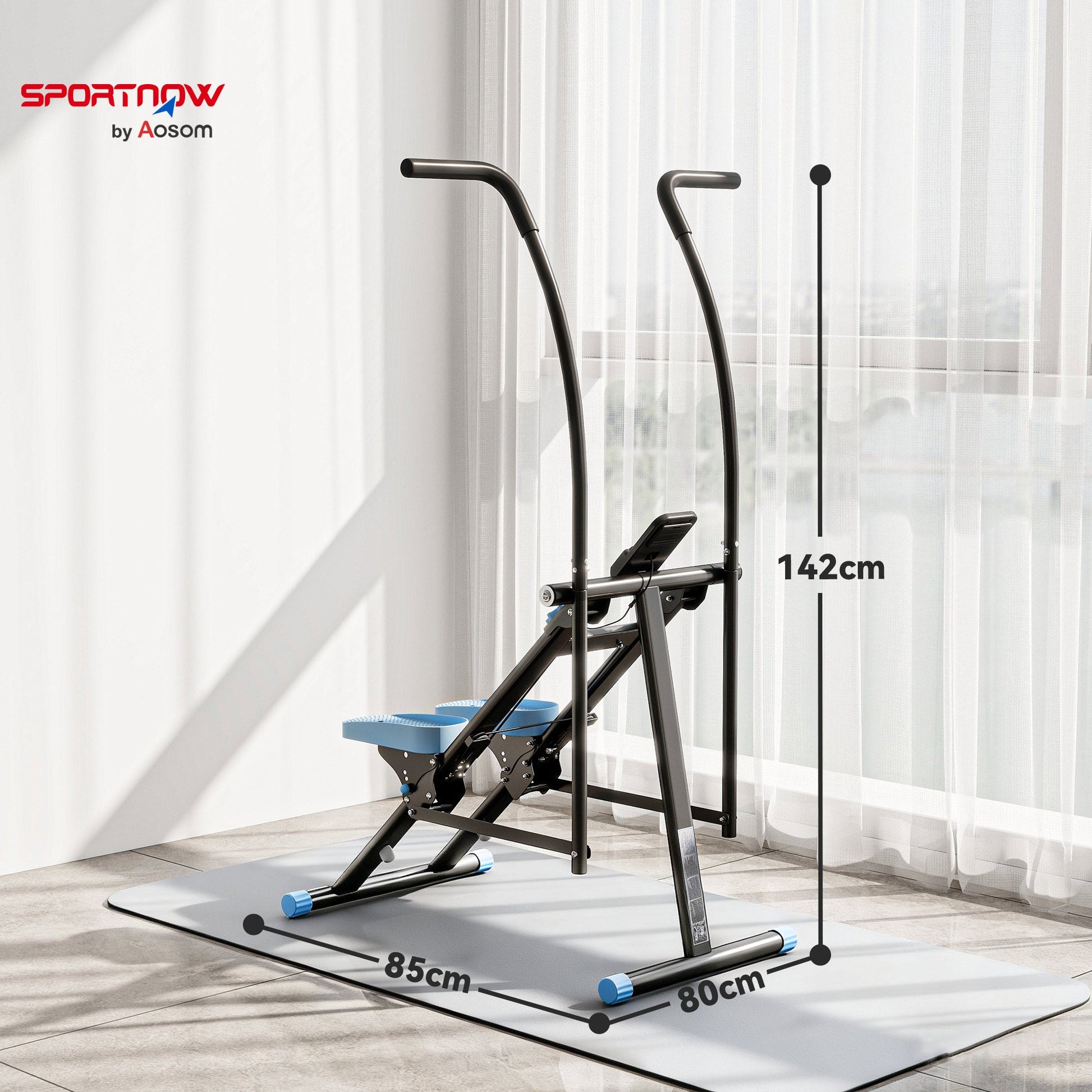 SPORTNOW Stair Stepper for Home Gym Exercise, Vertical Climber Machine with LCD Monitor & Adjustable Pedals for Workout -