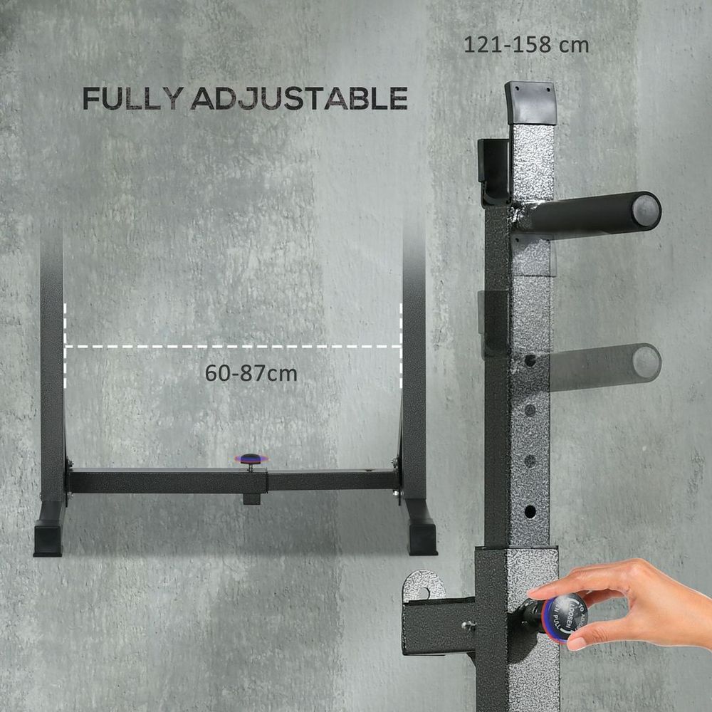 SPORTNOW Heavy Duty Squat Rack, Adjustable Weight Barbell Stand, for Home, Gym - Roesports