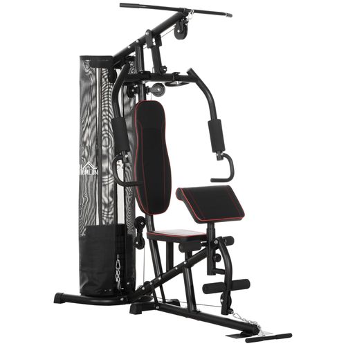 HOMCOM Multi Gym Fitness Equipment Exercise Machine with 45Kg Weight Stack - Roesports