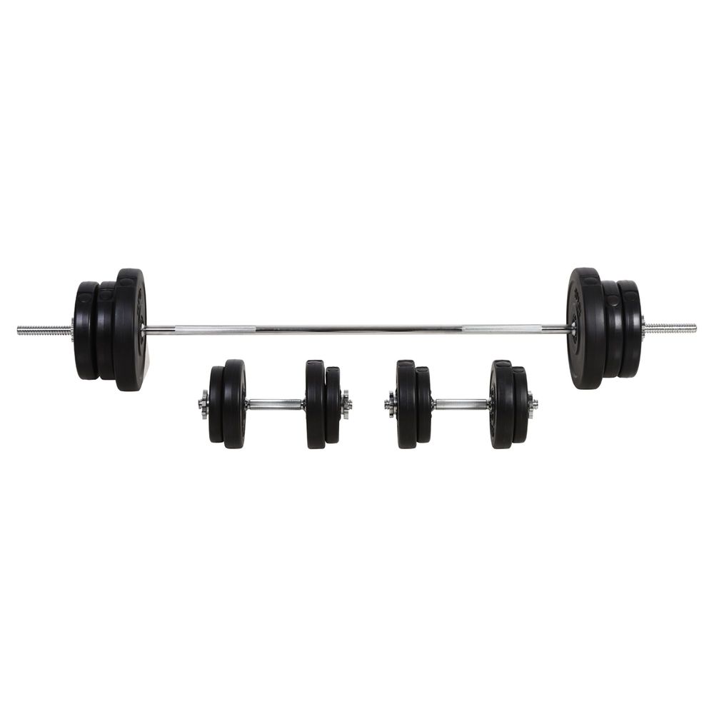 HOMCOM Dumbbells and Barbell Set with 65kg Adjustable Weights for Home Gym - Roesports