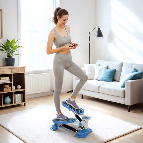HOMCOM Portable Mini Stepper Step Machine for Home Gym Office Exercise -