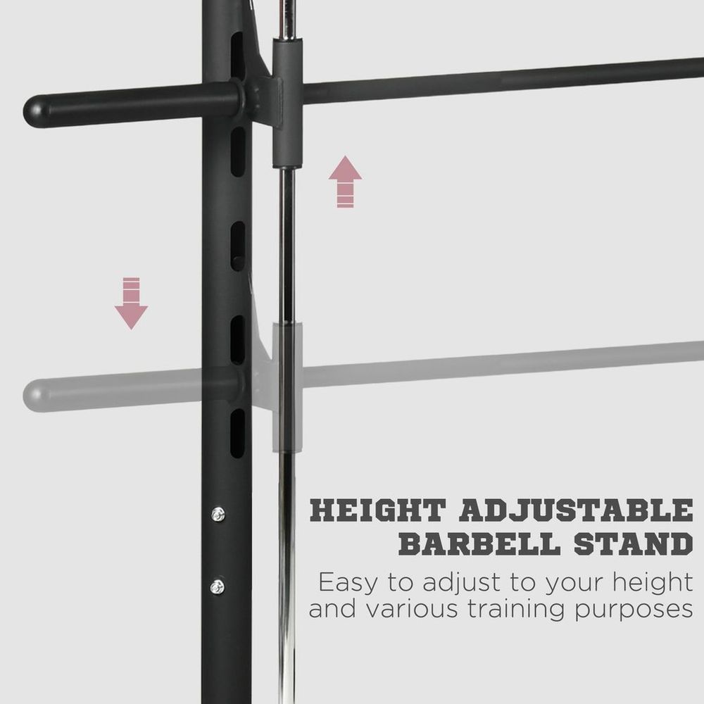 HOMCOM Adjustable Squat Rack with Pull Up Bar and Barbell Bar for Home Gym - Roesports