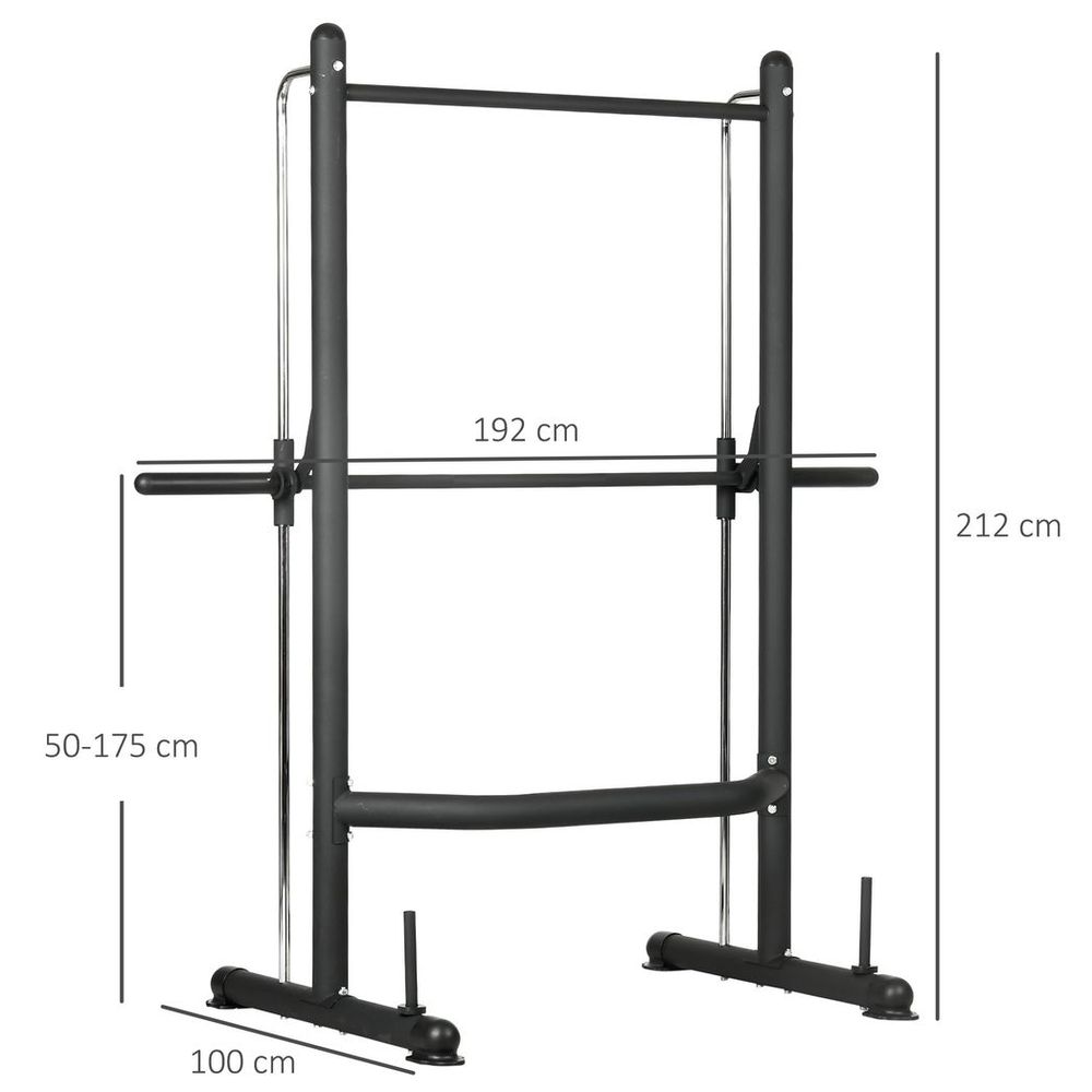 HOMCOM Adjustable Squat Rack with Pull Up Bar and Barbell Bar for Home Gym - Roesports