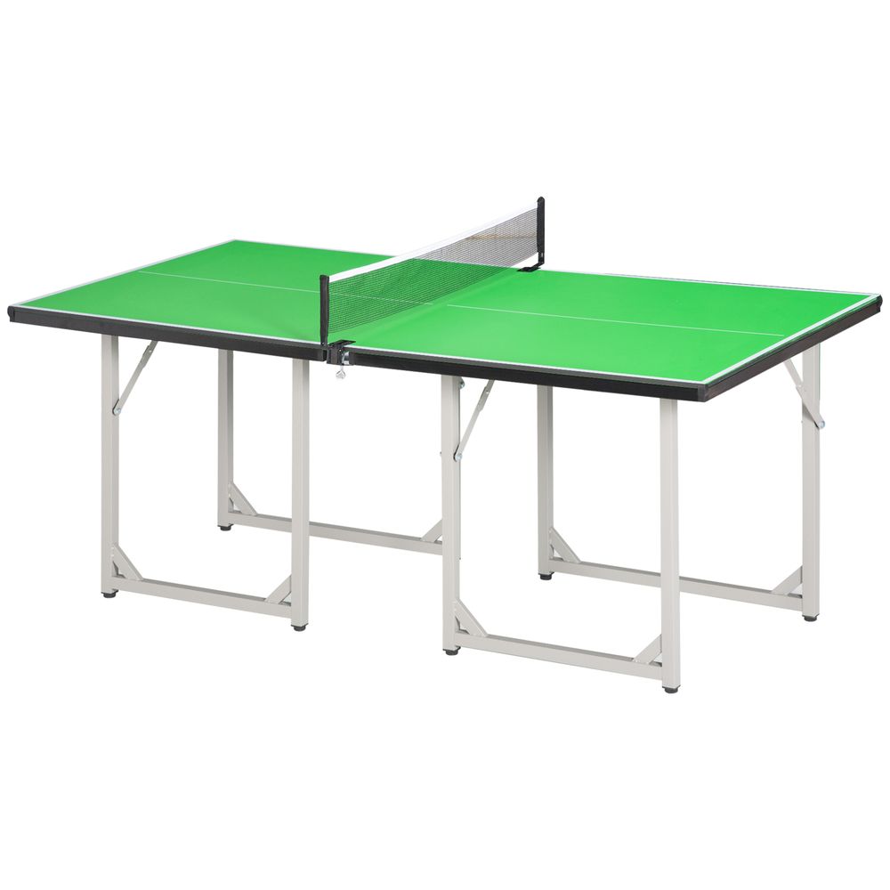 Tennis Table Ping Pong Foldable with Net Game Steel 182cm Indoor, Green HOMCOM -