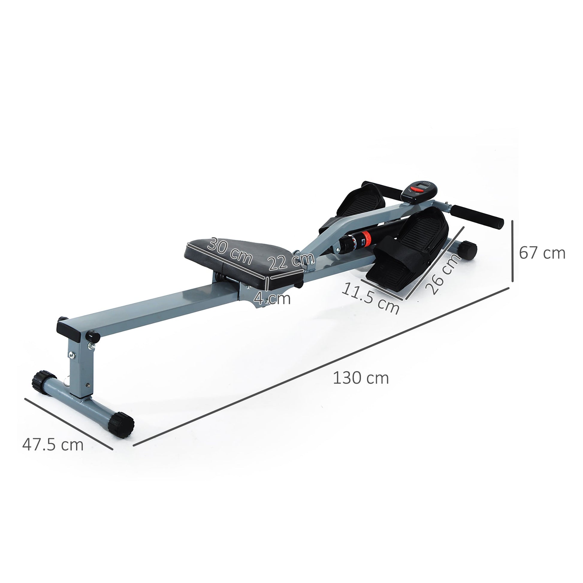 HOMCOM Rowing Machine Cardio Rower Workout Fitness Body Tonner Home Gym Training -