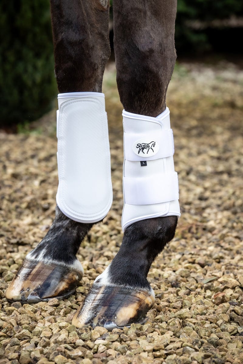 Double Locking Brushing Boots - White - roesports