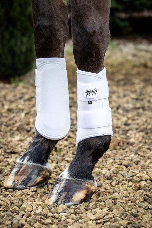 Double Locking Brushing Boots - White - roesports