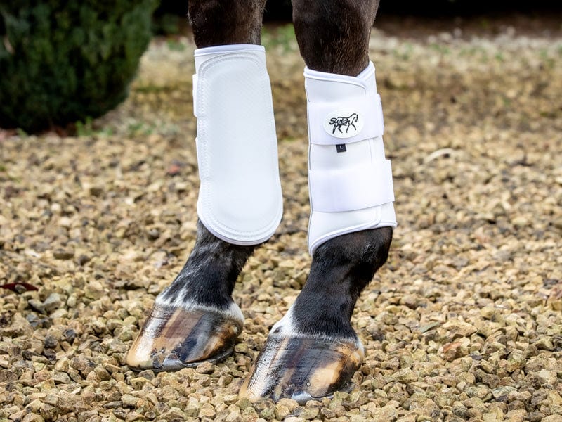 Double Locking Brushing Boots - White - roesports