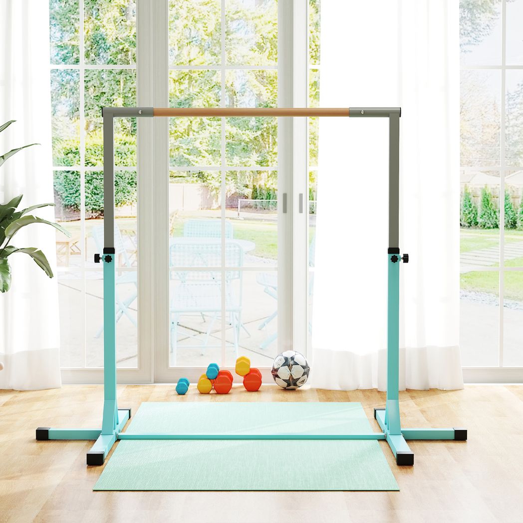 HOMCOM Adjustable Kids Gymnastics Bar Horizontal Training Steel - Roesports