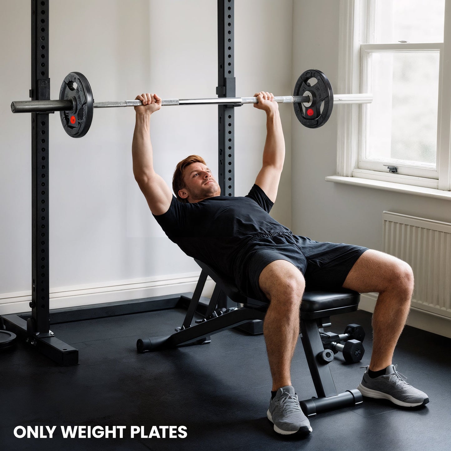 SPORTNOW Olympic Weight Plates, 2"/5cm Weight Disc Pair with Tri-Grips, 2 x 15kg Dumbbell Plates for Weightlifting and Strength Training Home Gym Fitness Workout, Black -