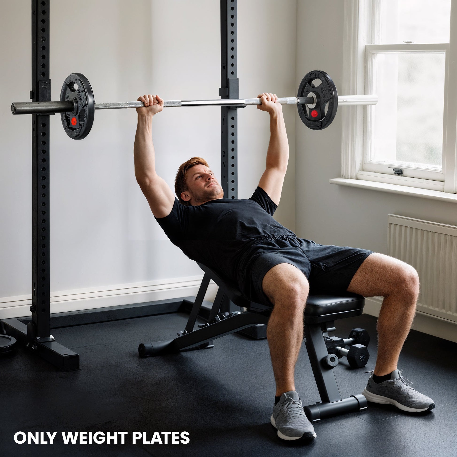 SPORTNOW Olympic Weight Plates, 2"/5cm Weight Disc Pair with Tri-Grips, 2 x 15kg Dumbbell Plates for Weightlifting and Strength Training Home Gym Fitness Workout, Black -