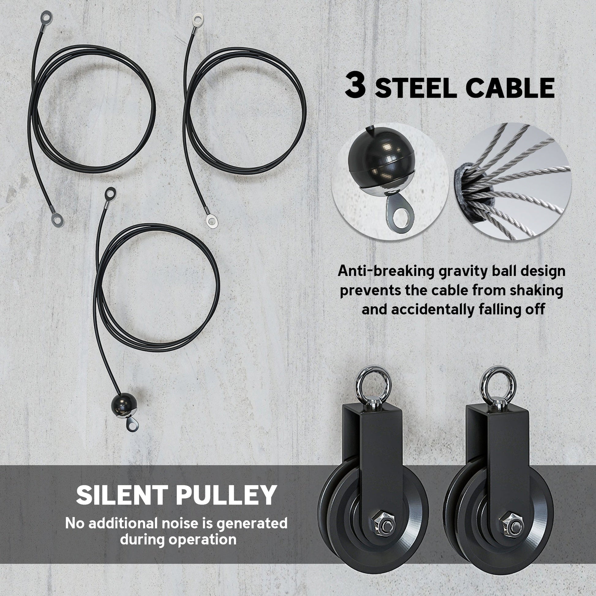 SPORTNOW Weight Pulley System, Cable Pulley System for Home Gym, Cable Machine LAT Pull Down Attachment for Biceps Curl, Tricep, Arm Workouts -